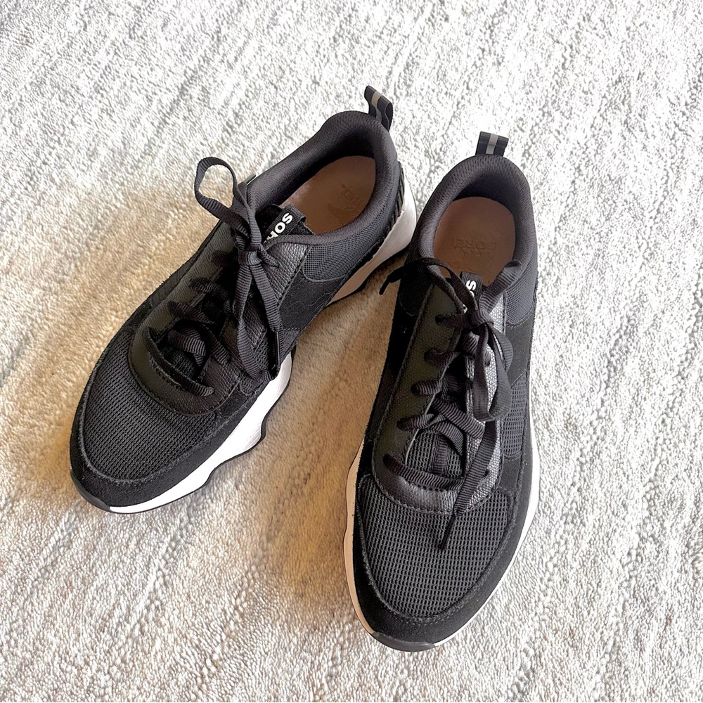 Sorel Women's Kinetic Impact II Wonder Lace Sneaker Shoes Black/Sea Salt